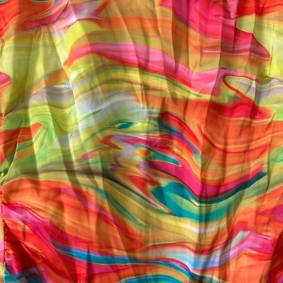 NWT Alden Adair - Psychedelic Colorful Sleeveless Silk Maxi Dress - Picture 3 of 6